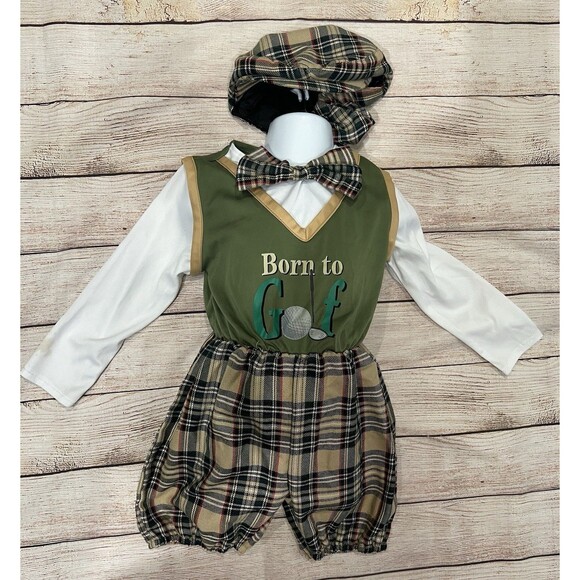 Retro Lil Golfer Baby Toddler Halloween Sports Fancy Golf Costume Hat 24 Months - Picture 3 of 6